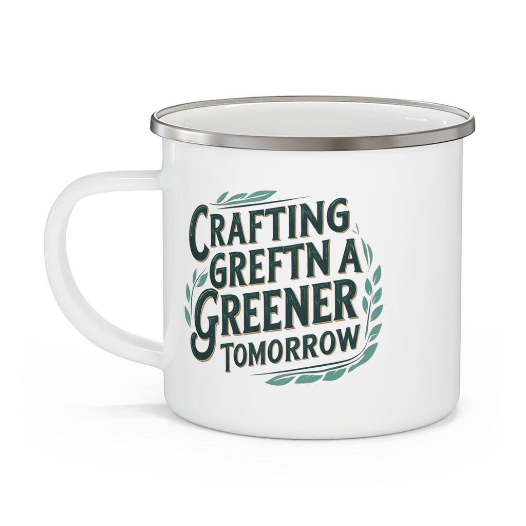 Eco Vibe Tribe Enamel Camping Mug - Adventure Travel, Outdoor Coffee Cup, Eco-Friendly Gift, Nature Lover, Camping Gear